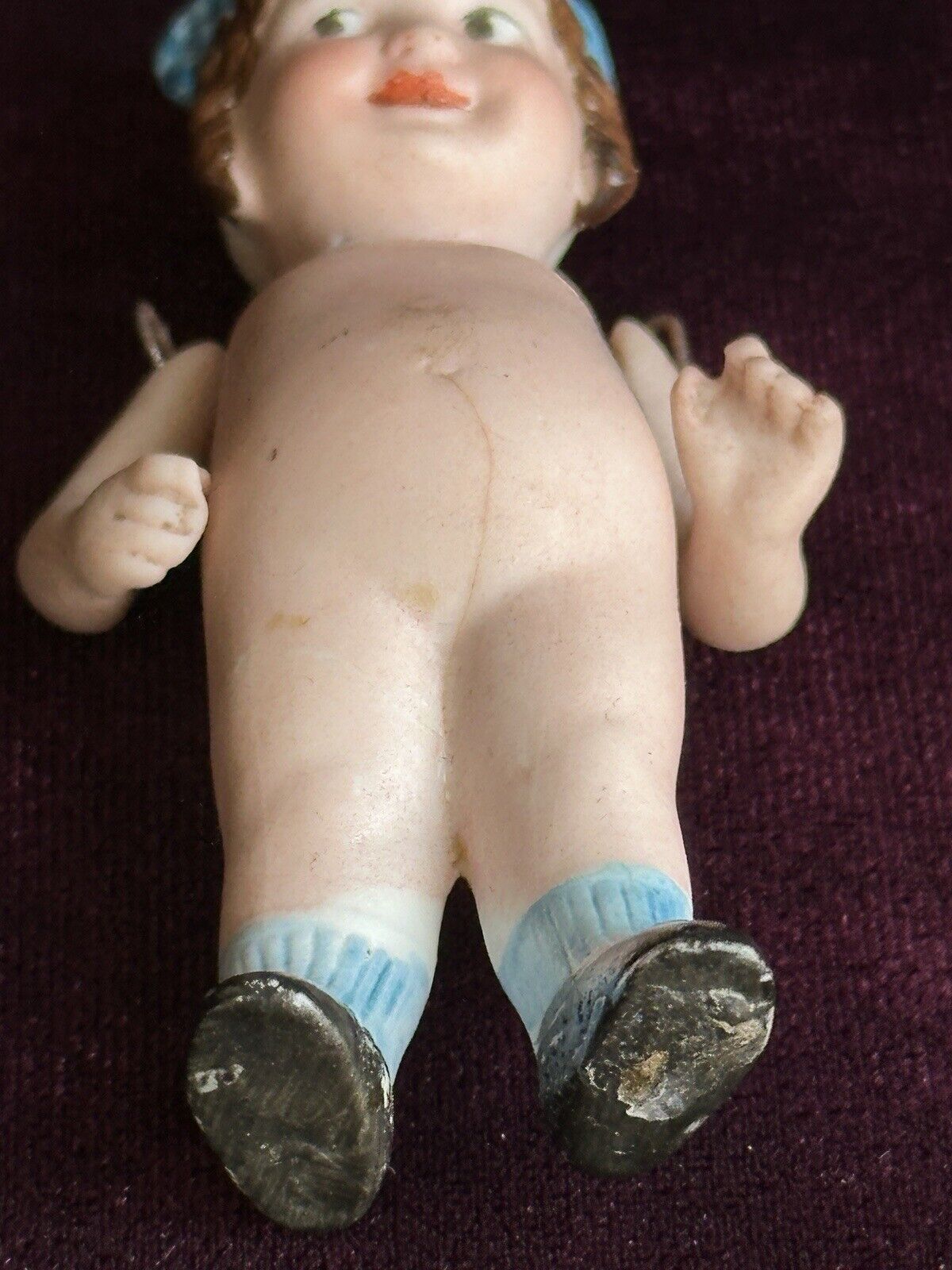 Antique German 2.75” Miniature All Bisque Googly Eyes 89-7 Character Doll