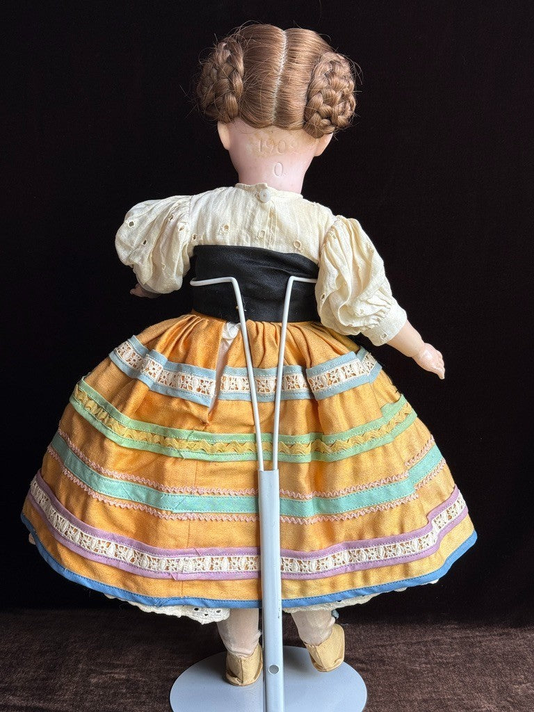 Unidentified 19" Antique German (?) 1902 Bisque Head Doll