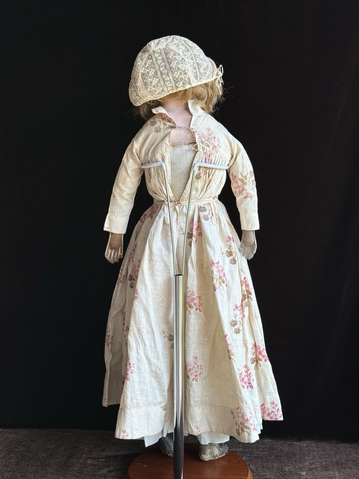 Antique German 26” Wax Over Papier Mache Doll