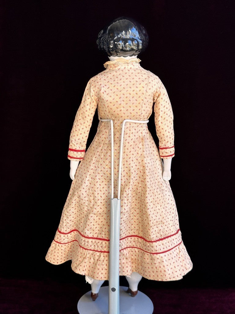 Antique German 16.5” Flat Top Highbrow China Shoulder Head Doll