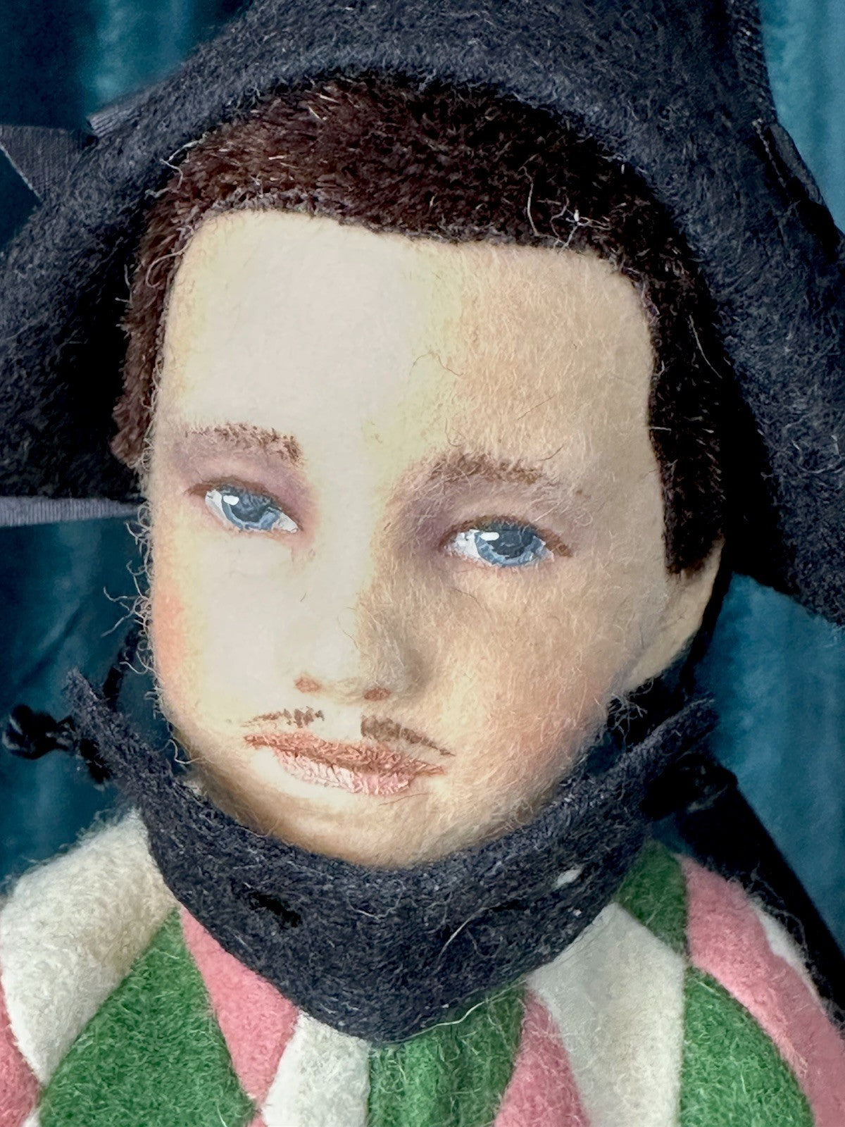 Collectible 15” John Wright The Commedia del'arte Harlequin Felt Doll LE 250