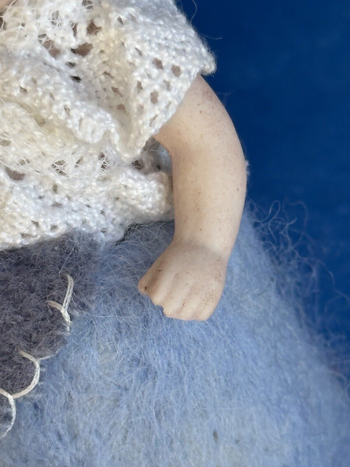 2 OOAK Antique German Parian Bisque Head Dolls Artist Redesign Felted Bodies