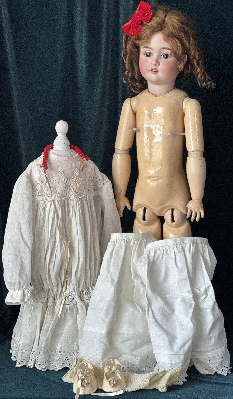 Antique German Shoenau & Hoffmeister Mold 1906 Bisque Head 27” Doll
