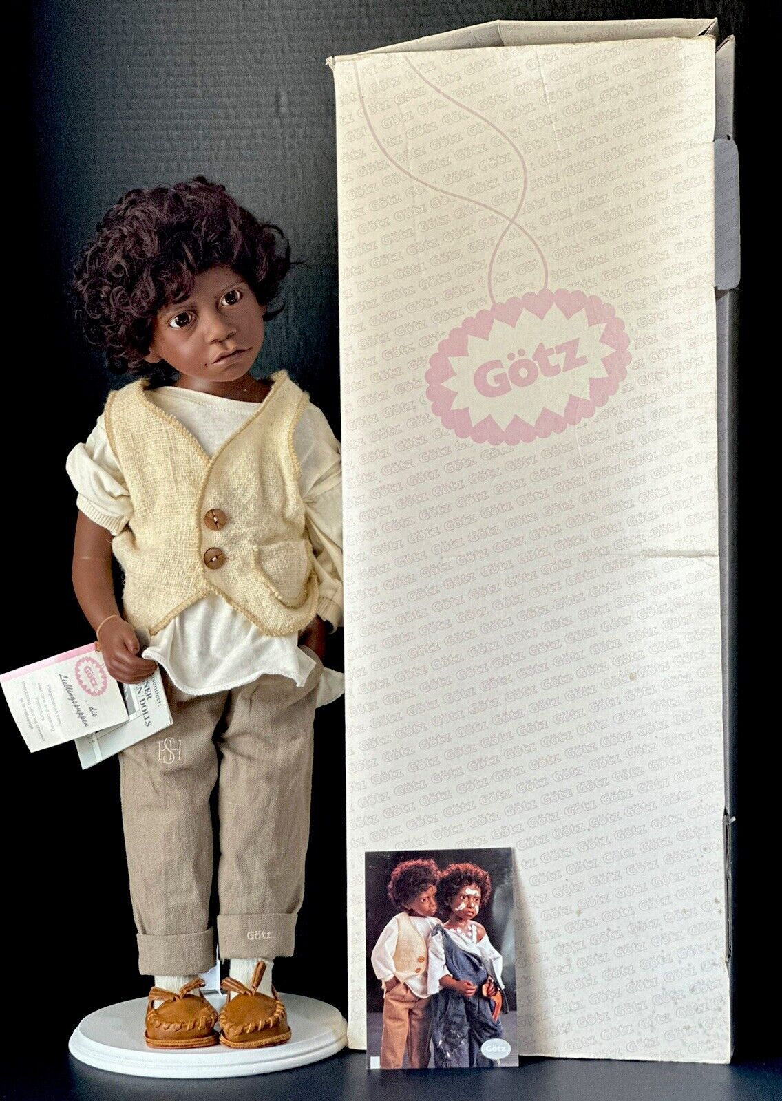 Collectible Vinyl 22” Gotz Artist Doll Billy I by Philip Heath Box/Tag/Stand