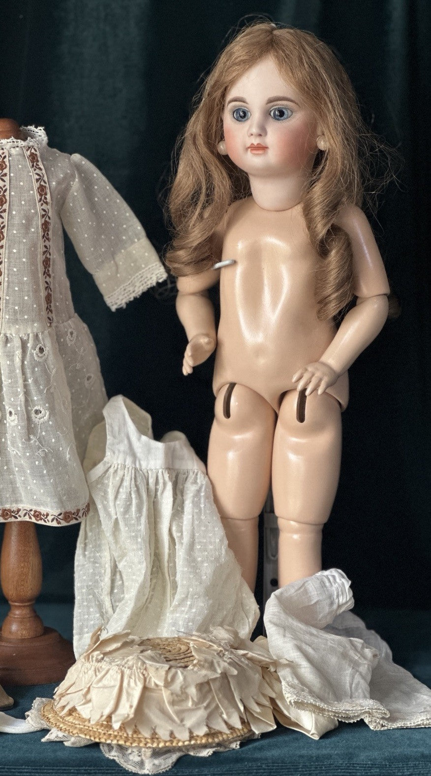 Reproduction of Antique French Bebe Tete Dep 18” Doll By Opal Butler