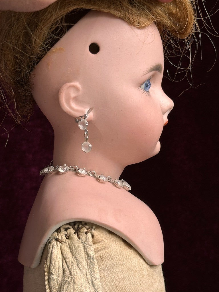 Early Antique German 20.5” Simon Halbig 939 Bisque Shoulder Head Leather Doll