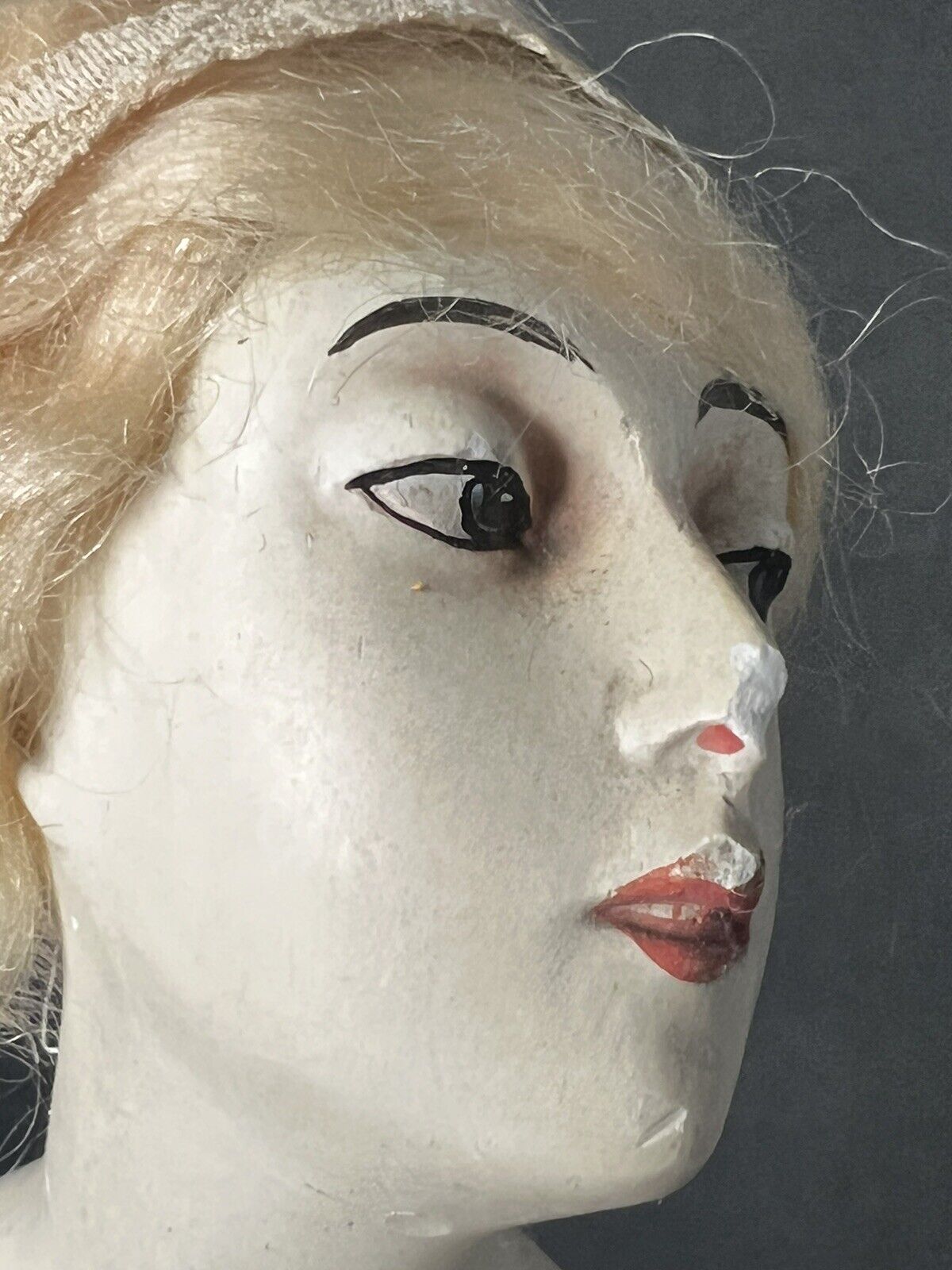 Antique Art Deco French (?) Chalkware Boudoir Lamp Doll