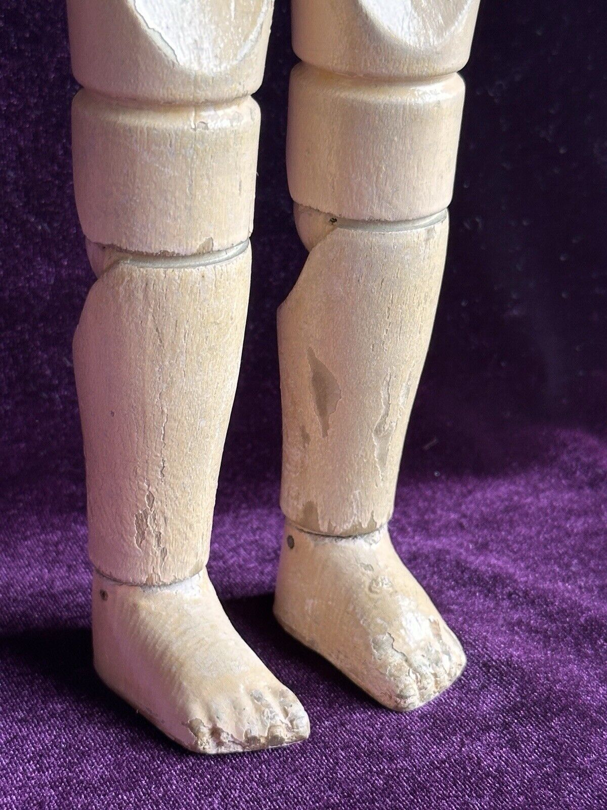 Antique 14” American Schoenhut Model 312 Wood Carved Spring Jointed Girl Doll