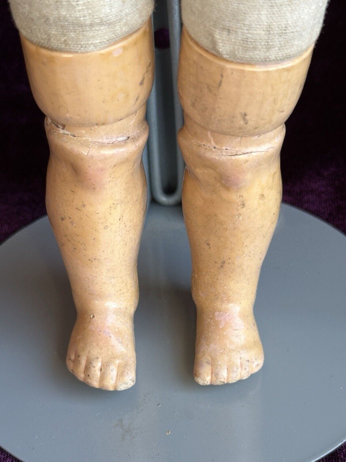 Antique German 14” Carl Bergner 3-Faces Multifaceted Bisque Head Doll