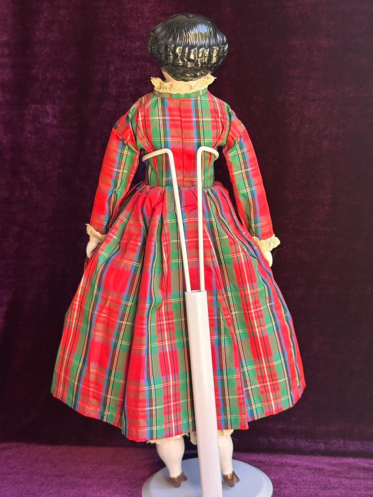 Antique German 16” Flat Top China Shoulder Head Doll