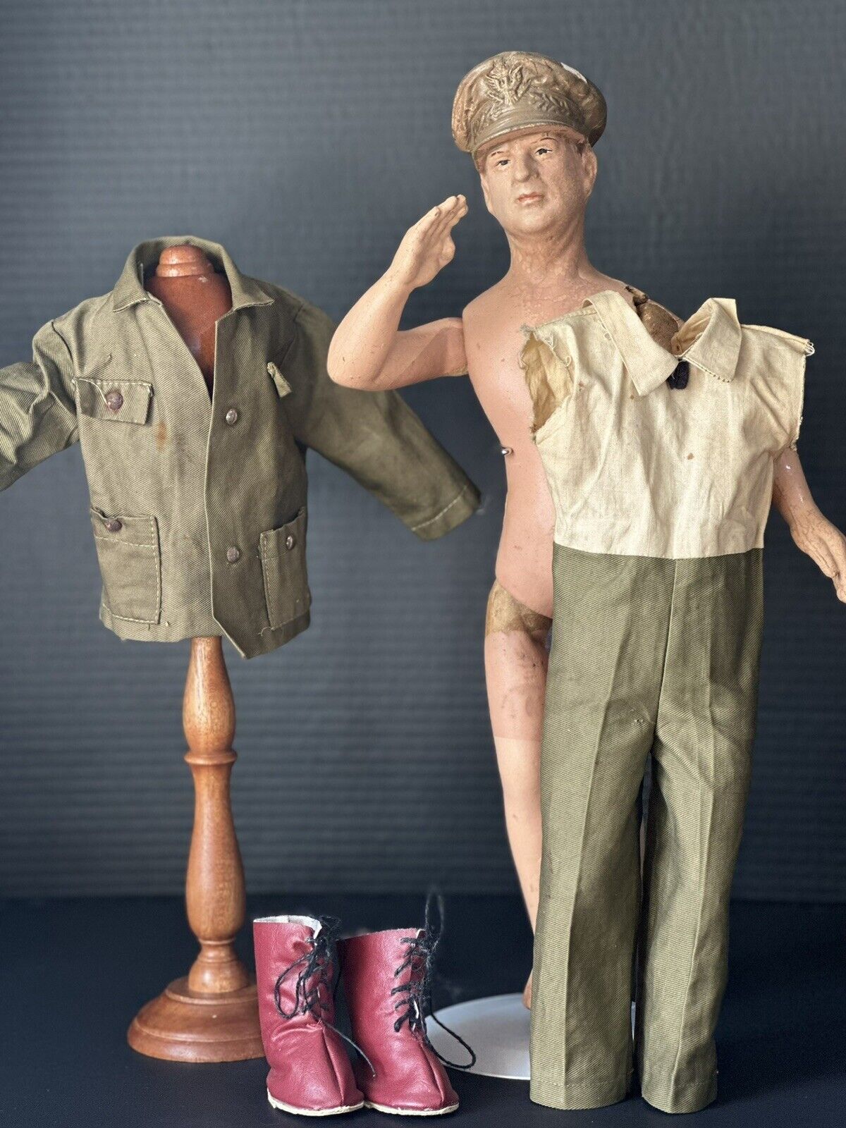Vintage 1940’s WW2 General Douglas MacArthur Composition 19” Doll by Freundlich