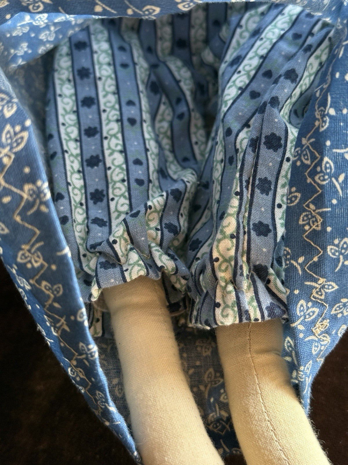 Handmade 18” Signed Cloth Folk Art Decorative Doll