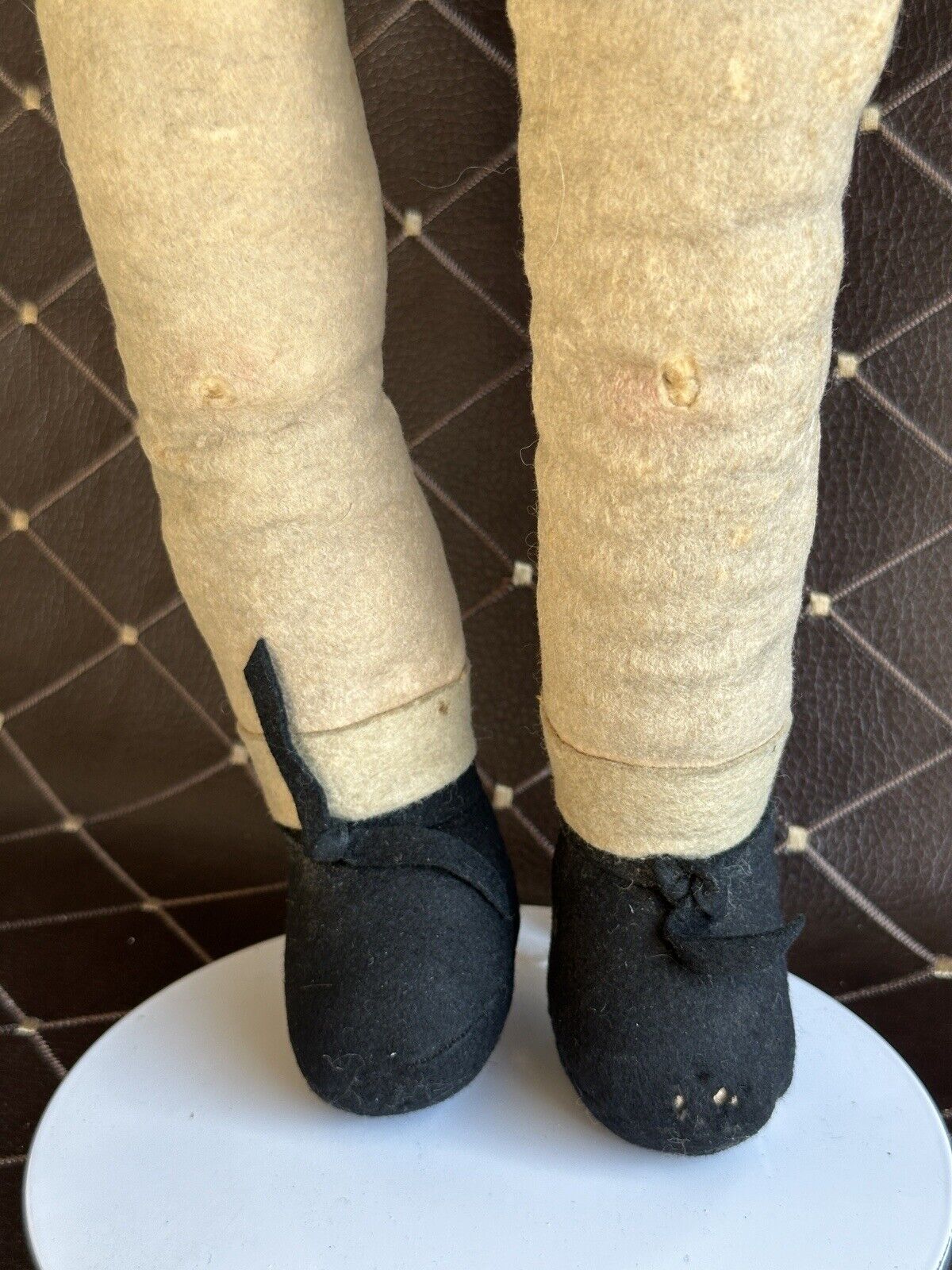 Vintage Italian 23” Lenci Didi (?) Felt Cloth Doll with Googly Disc Eyes