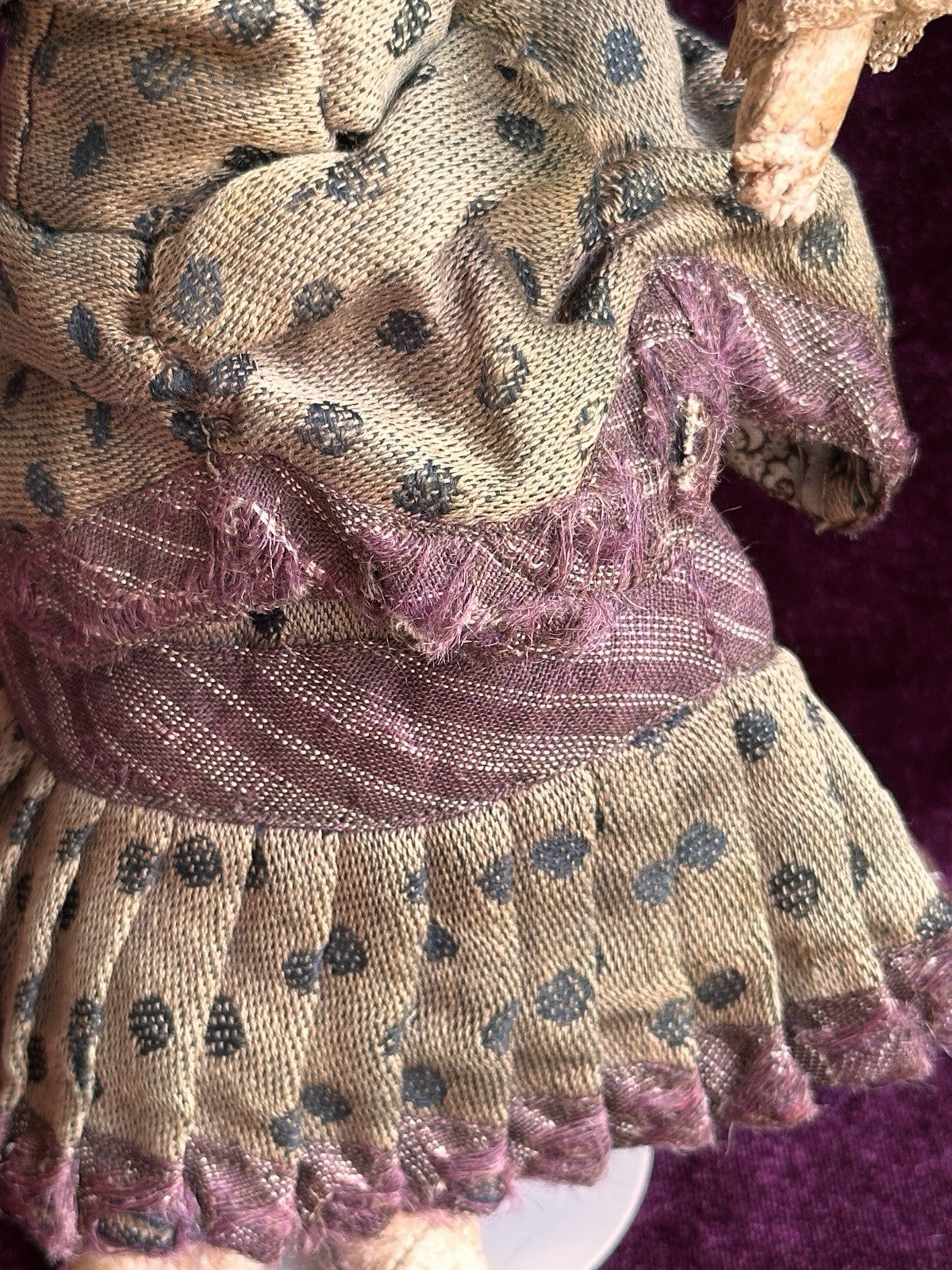 Antique French 10.5” Jumeau (?) Smiling Bru (?) Fashion Bisque Head Doll Damaged
