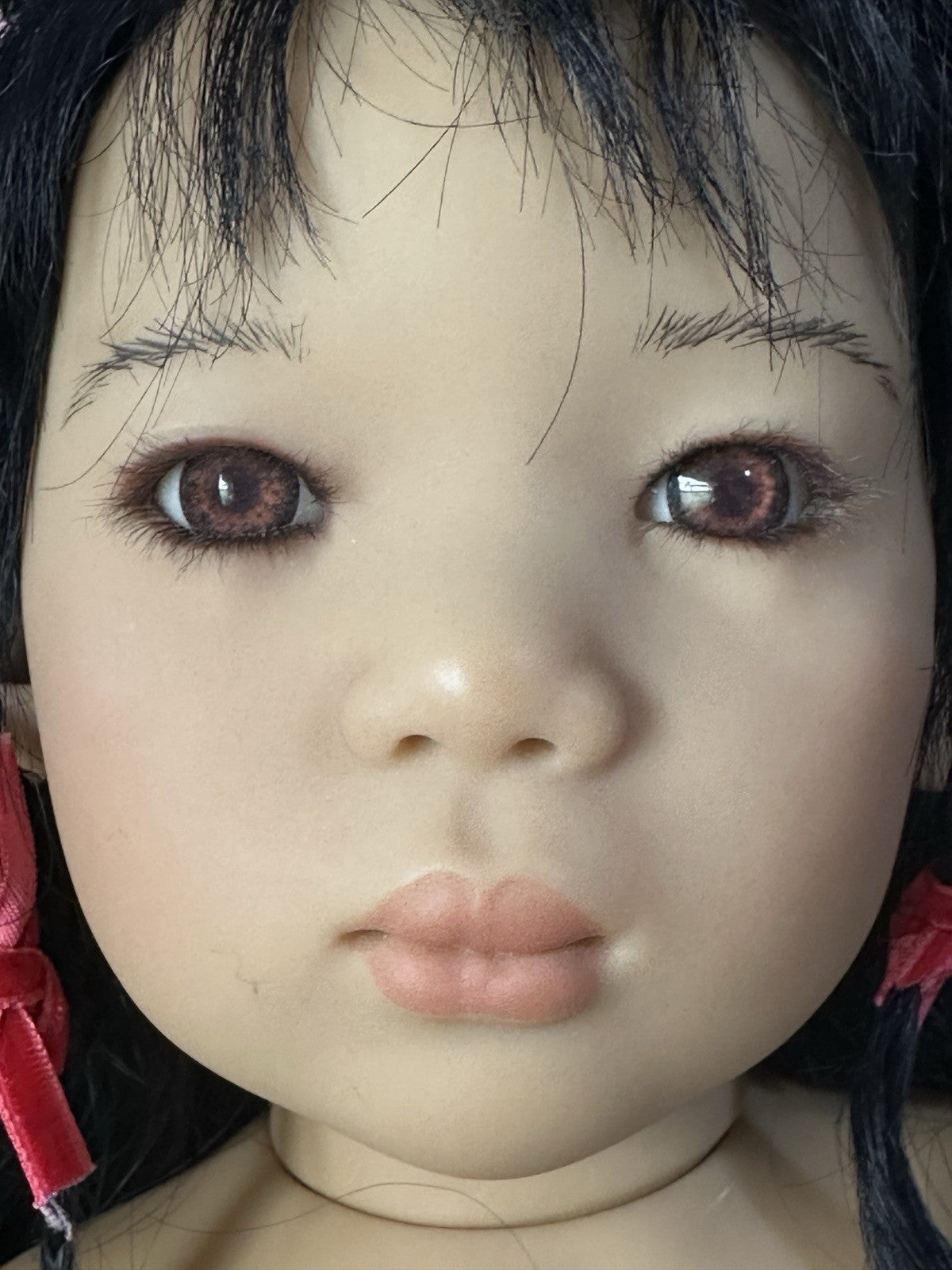 Collectible German Annette Himstedt Vinyl 26” Doll “Mia Yin” Redressed