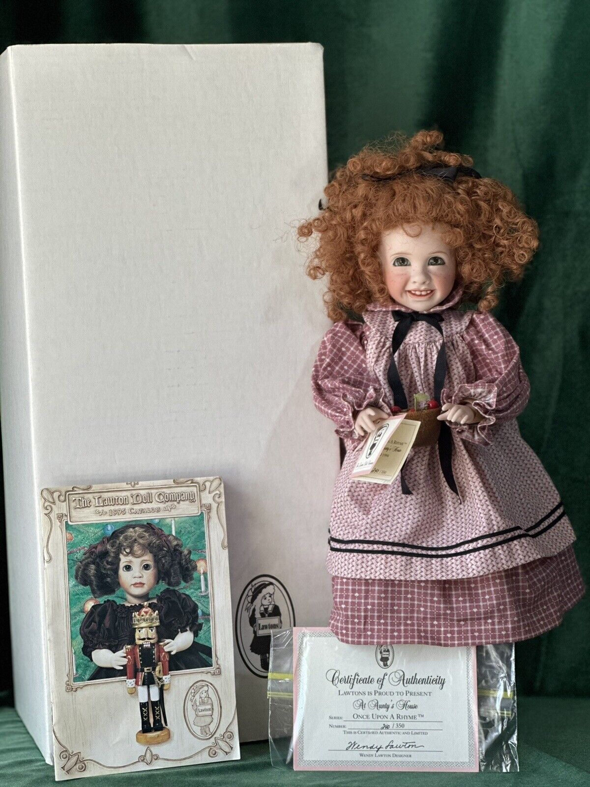 MIB Wendy Lawton “At Aunty’s House” Wooden Jointed/Porcelain 16” Doll LE 350