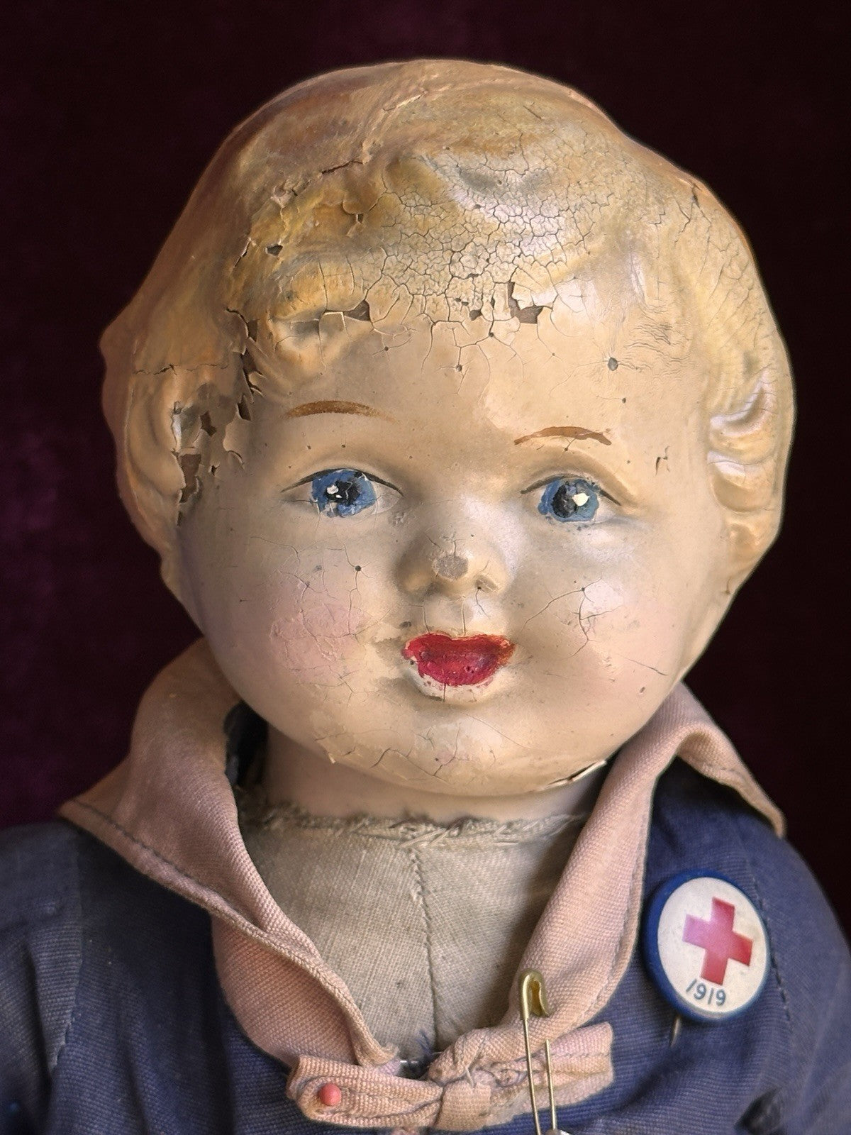 Antique American 14” Early Composition Natural Doll Company Boy