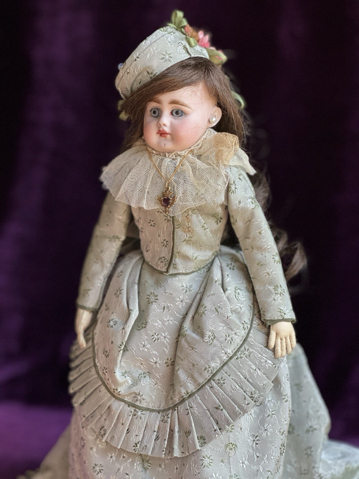 Unidentified 13” Antique French/German 902 or 909 Solid Bisque Head Fashion Doll
