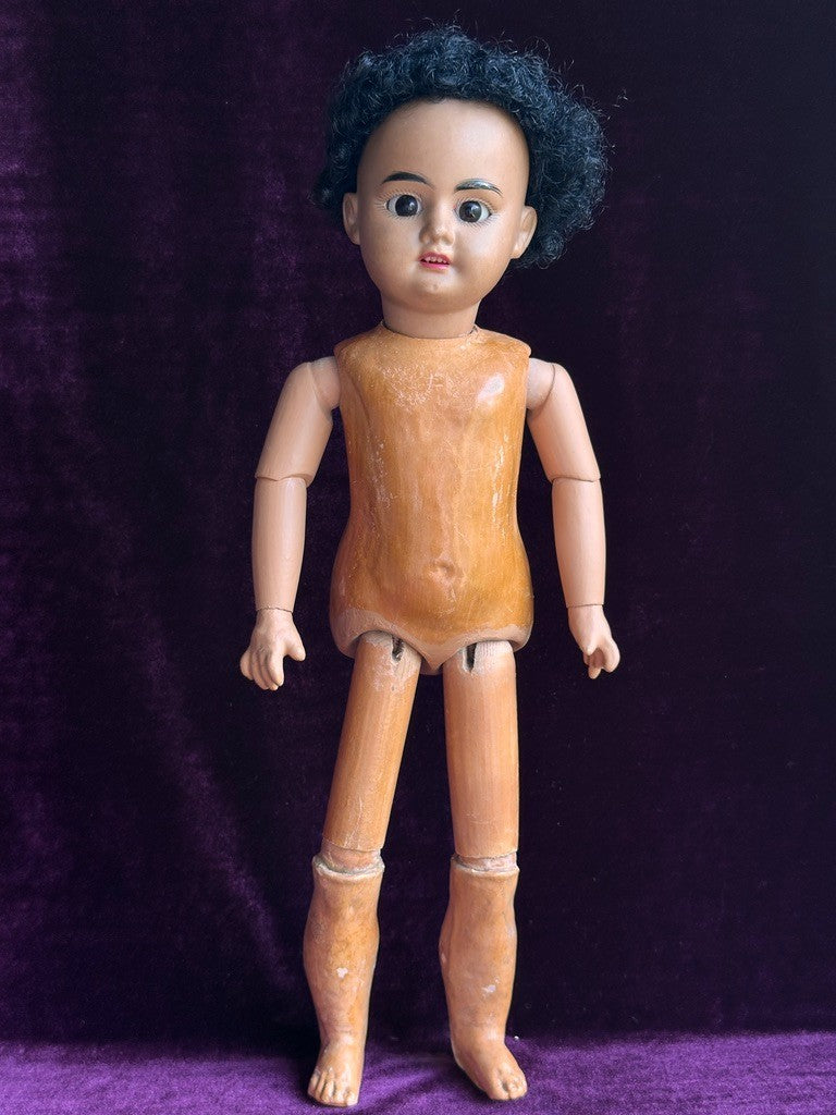 Rare Antique German 17" Armand Marseille 1894 Dep Dark Complexion Boy Doll