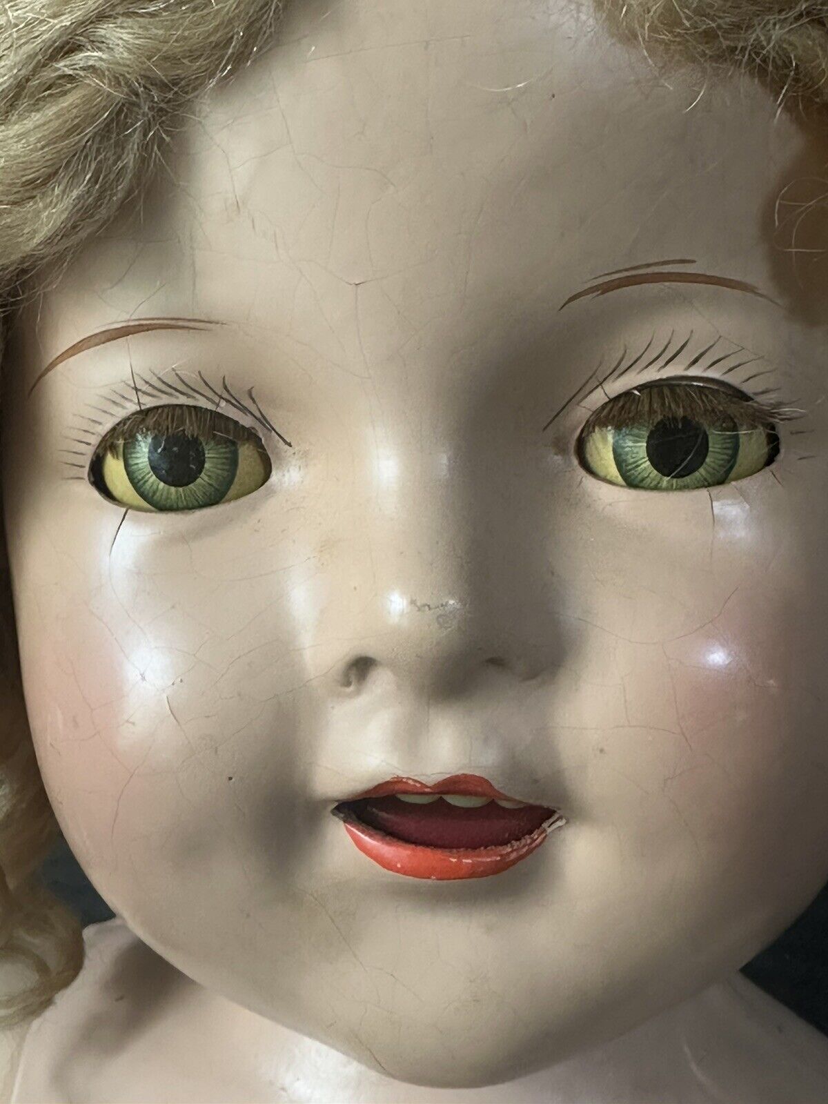 Vintage Unmarked Eegee Shirley Temple Look-alike 27” Composition Doll