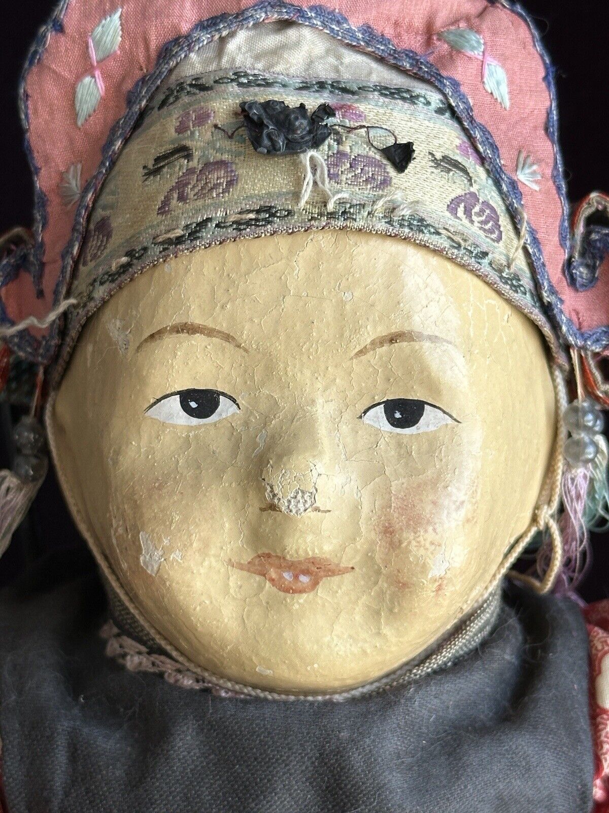 Antique Chinese Oil Painted Martha Chase Style FIve Finger Ching Mission Doll