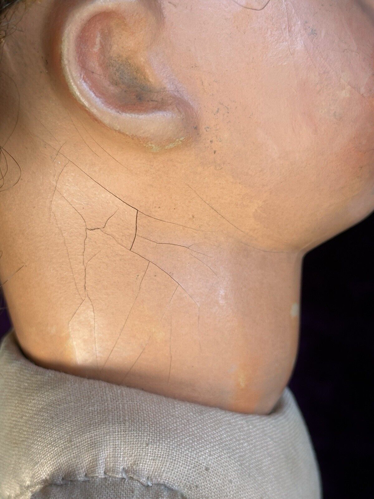 Antique German 18.5” Kathe Kruse VIII (?) Cloth Child Girl Doll with Swivel Neck