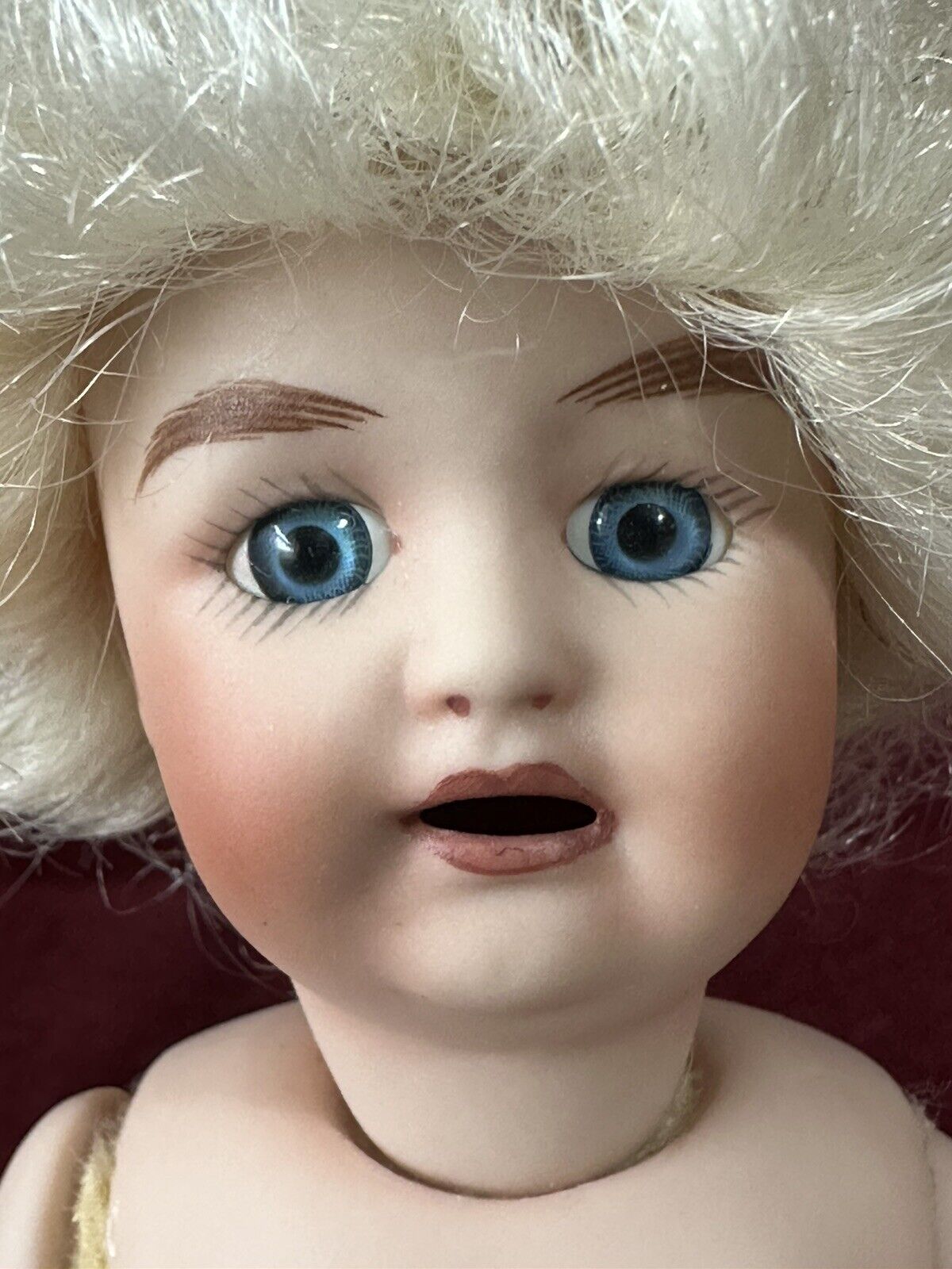 Collectible Reproduction of Antique Mignonette Porcelain 7 1/2” Doll