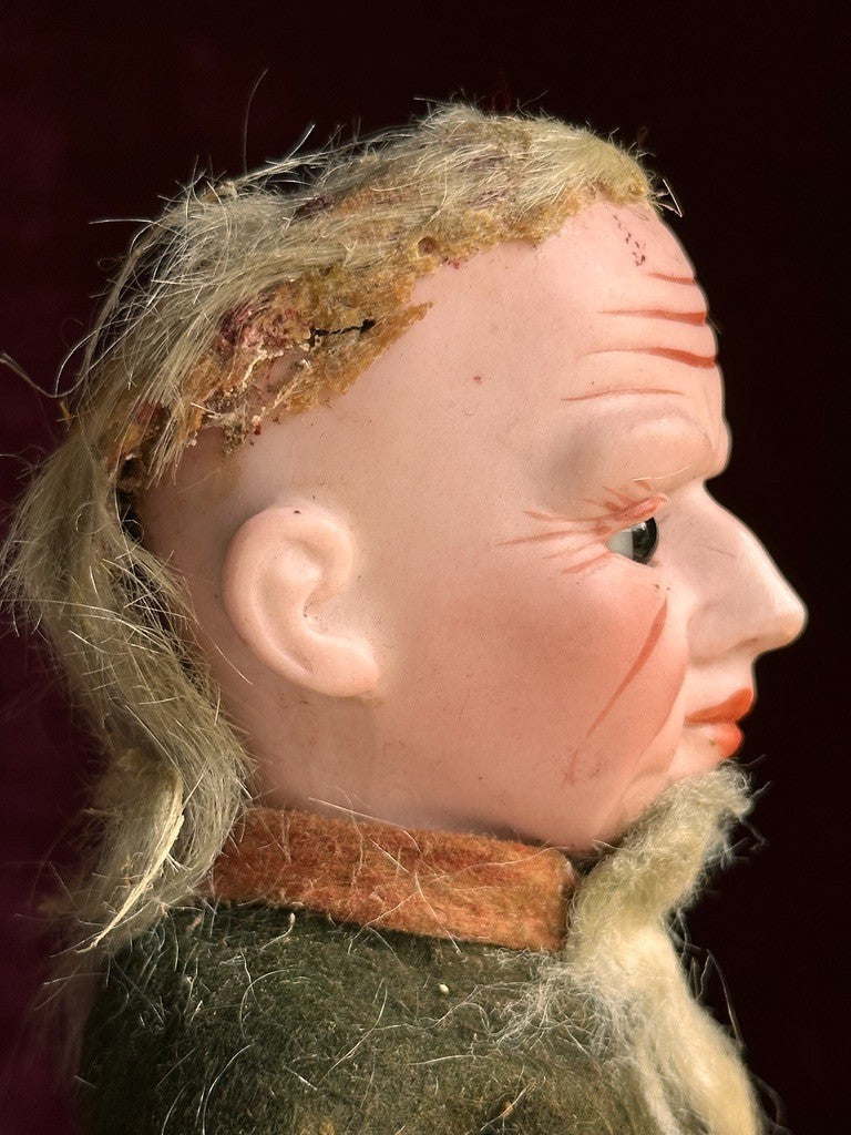 Very Rare 10” Antique German Cuno Otto Dressel "Old Rip" Character Bisque Doll