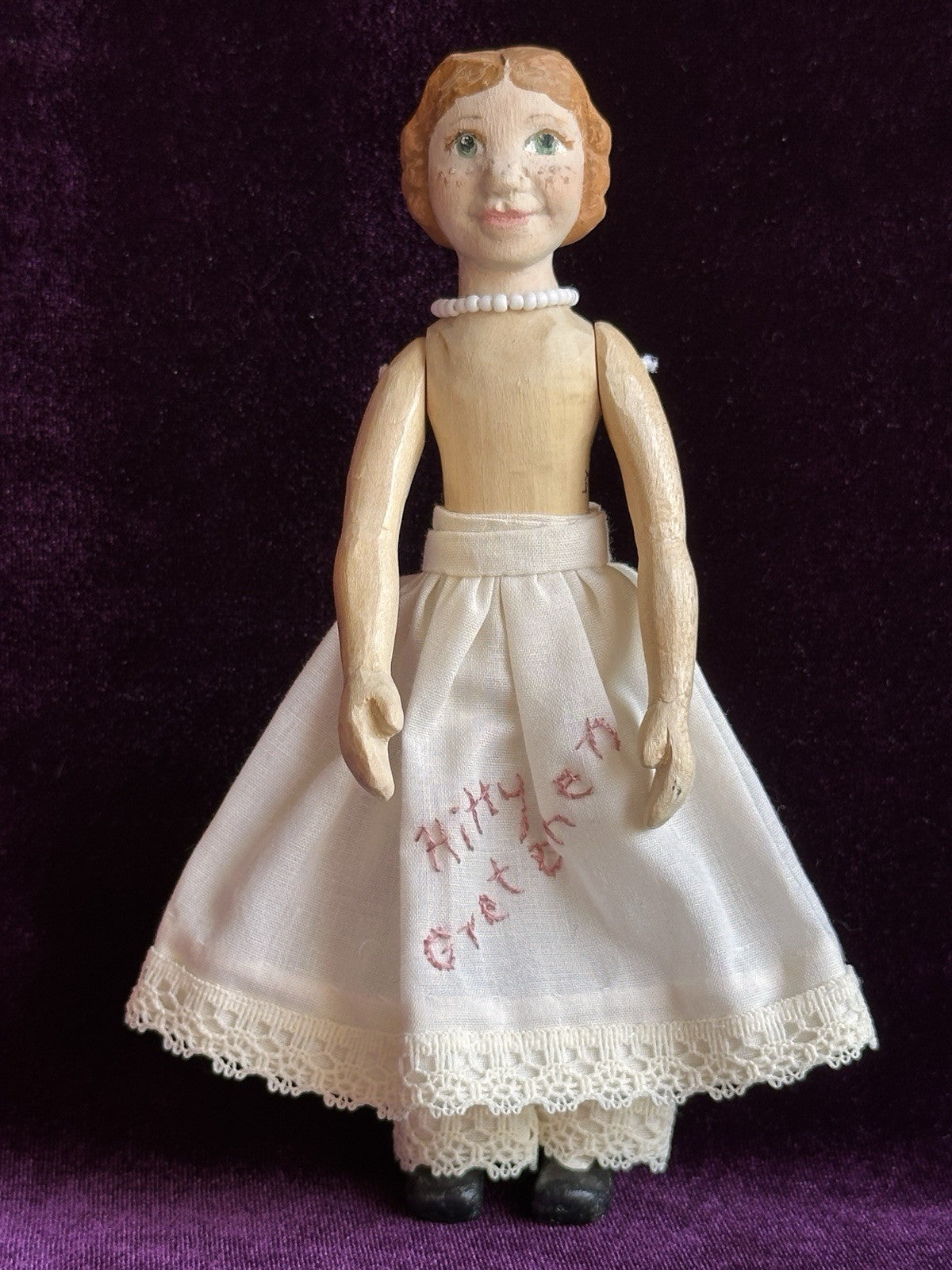 Lot of 2 Hand Carved Hitty Dolls by Natalie Cooper