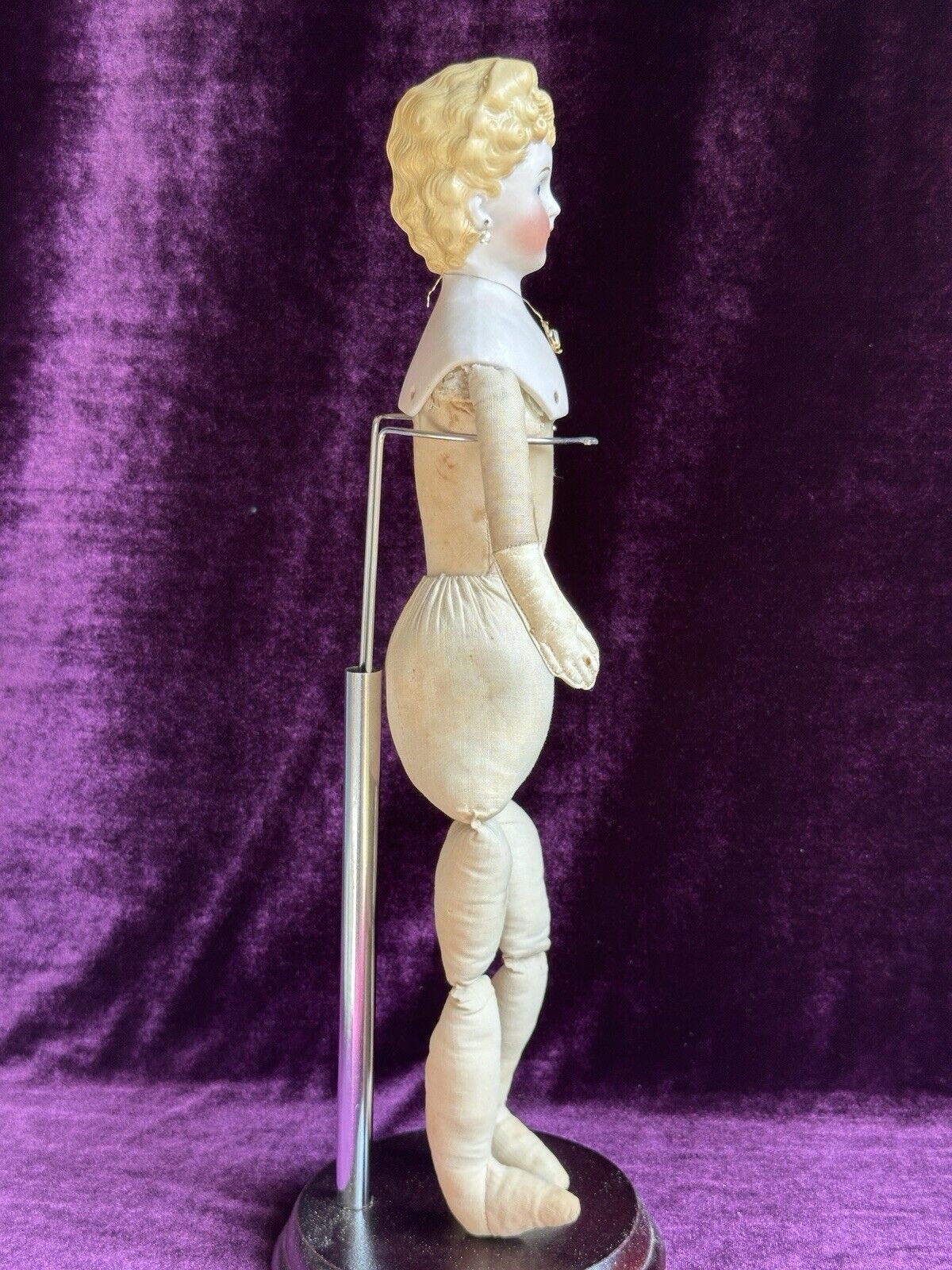 Rare Antique German 15” Parian China Bisque Shoulder Head Fashion Doll
