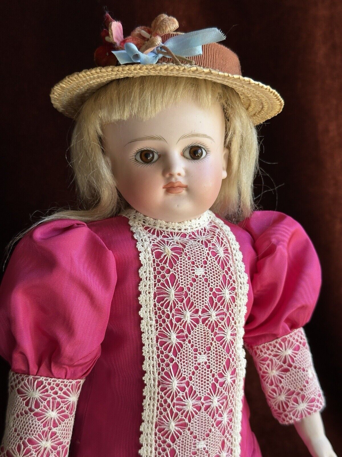 Antique German 14” Early Kestner Closed Mouth Bisque Shoulder Head Doll