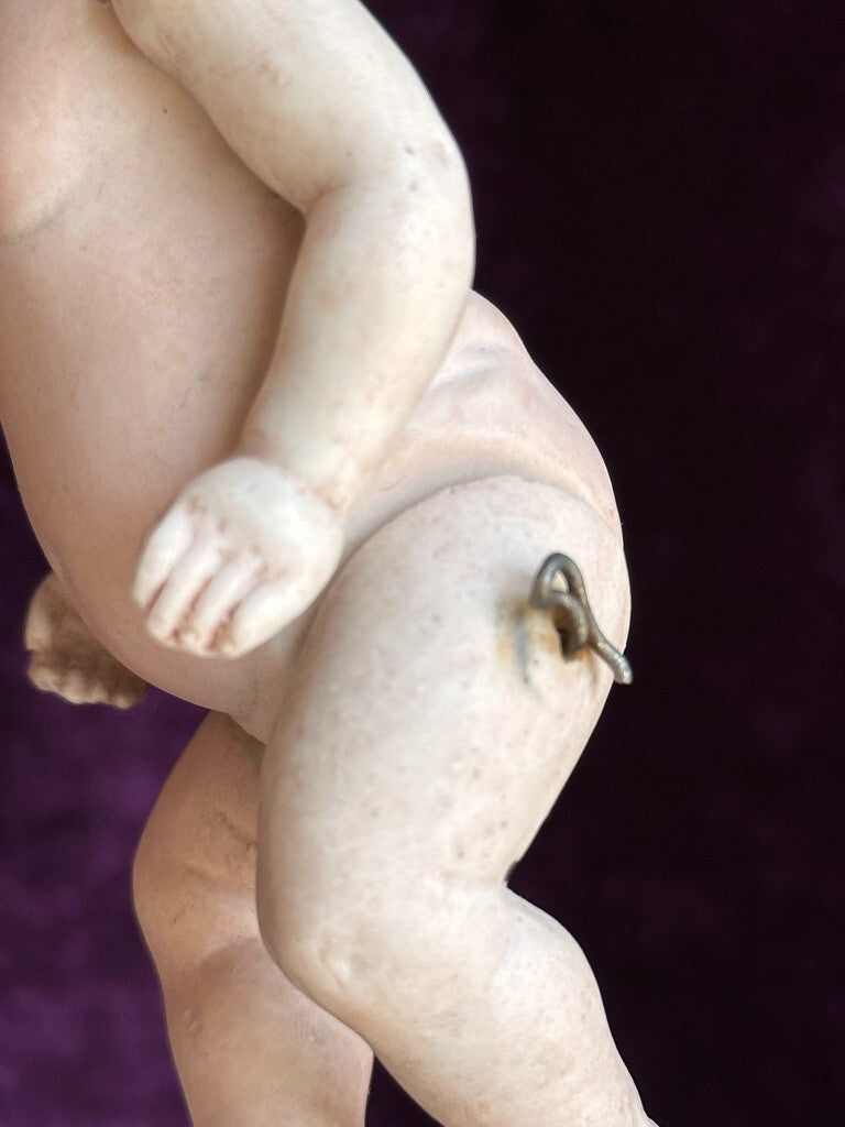 Antique German 5.25” All Bisque Miniature Baby Doll