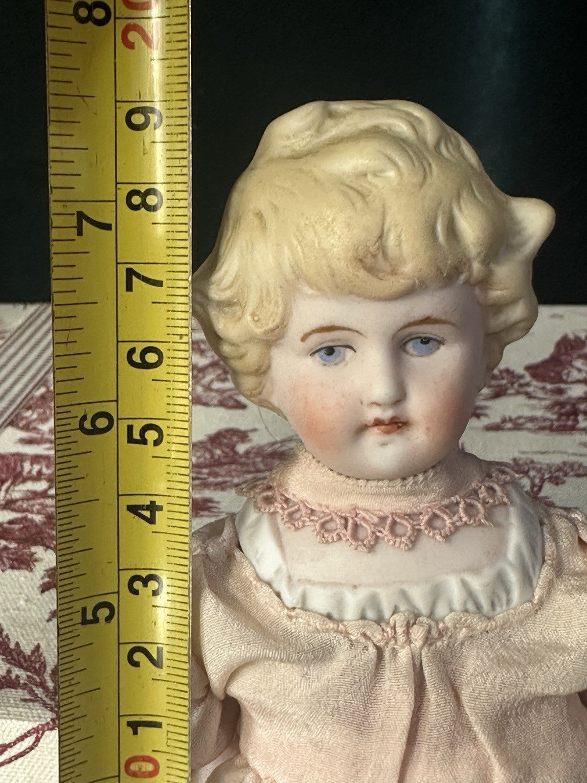Antique German Hertwig (?) 7 1/2” Bisque Shoulder Head Doll
