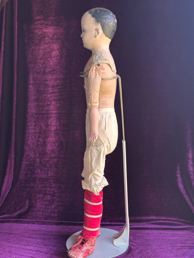 Large Antique French Andreas Voit Pauline 28" Papier Mache Doll