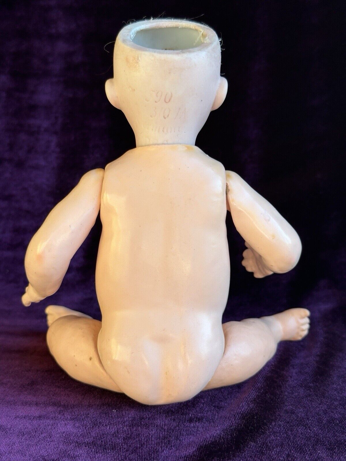 Rare Antique German 9.5” Armand Marseille 590 Bisque Head Baby Doll