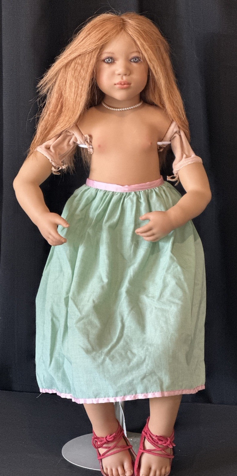 Collectible German Annette Himstedt Vinyl 35.5” Doll “Mirte” COA/mini Mirte Doll
