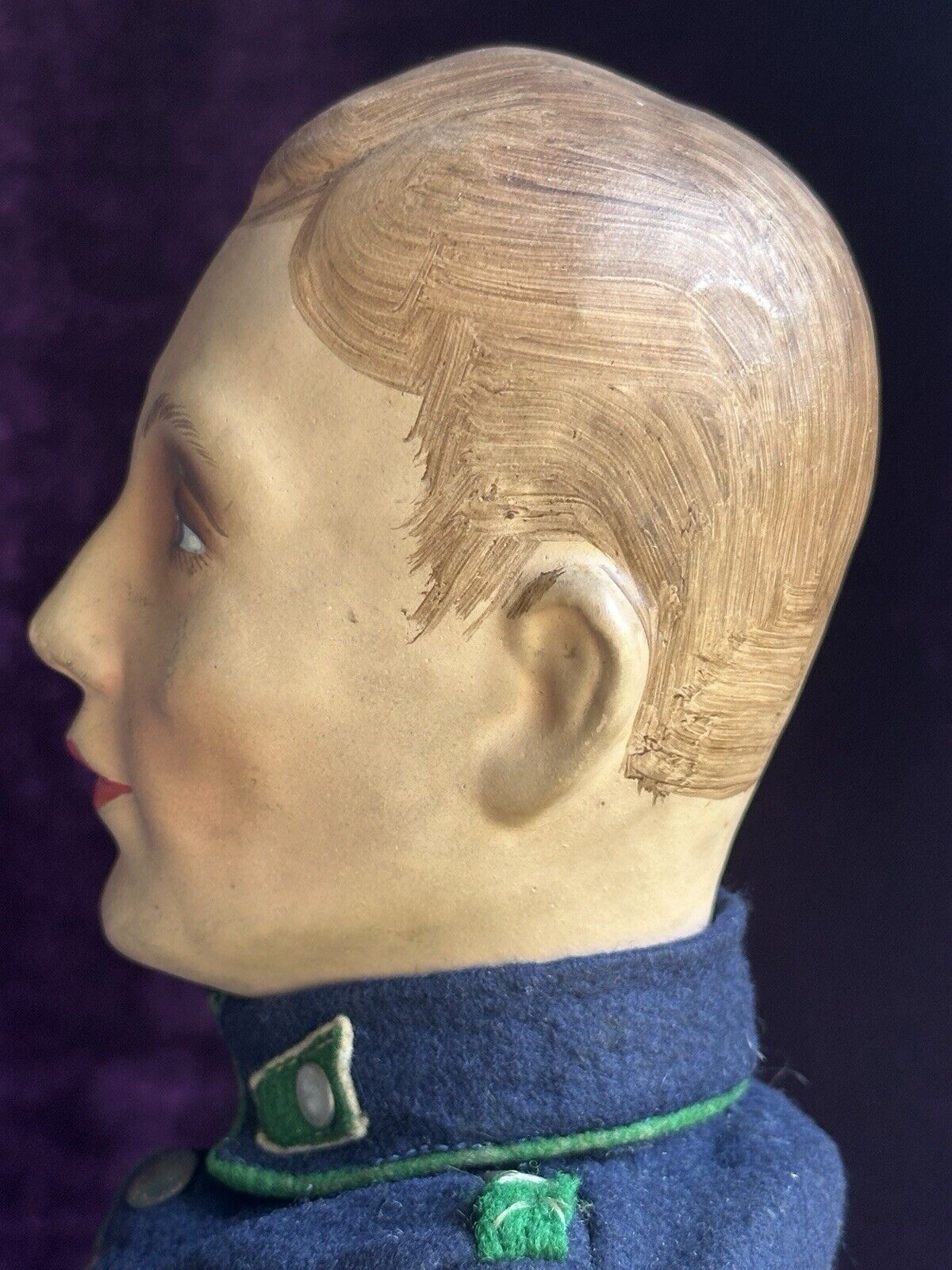 Unidentified Antique 20” French (?) Composition (?) Cloth Military Soldier Doll