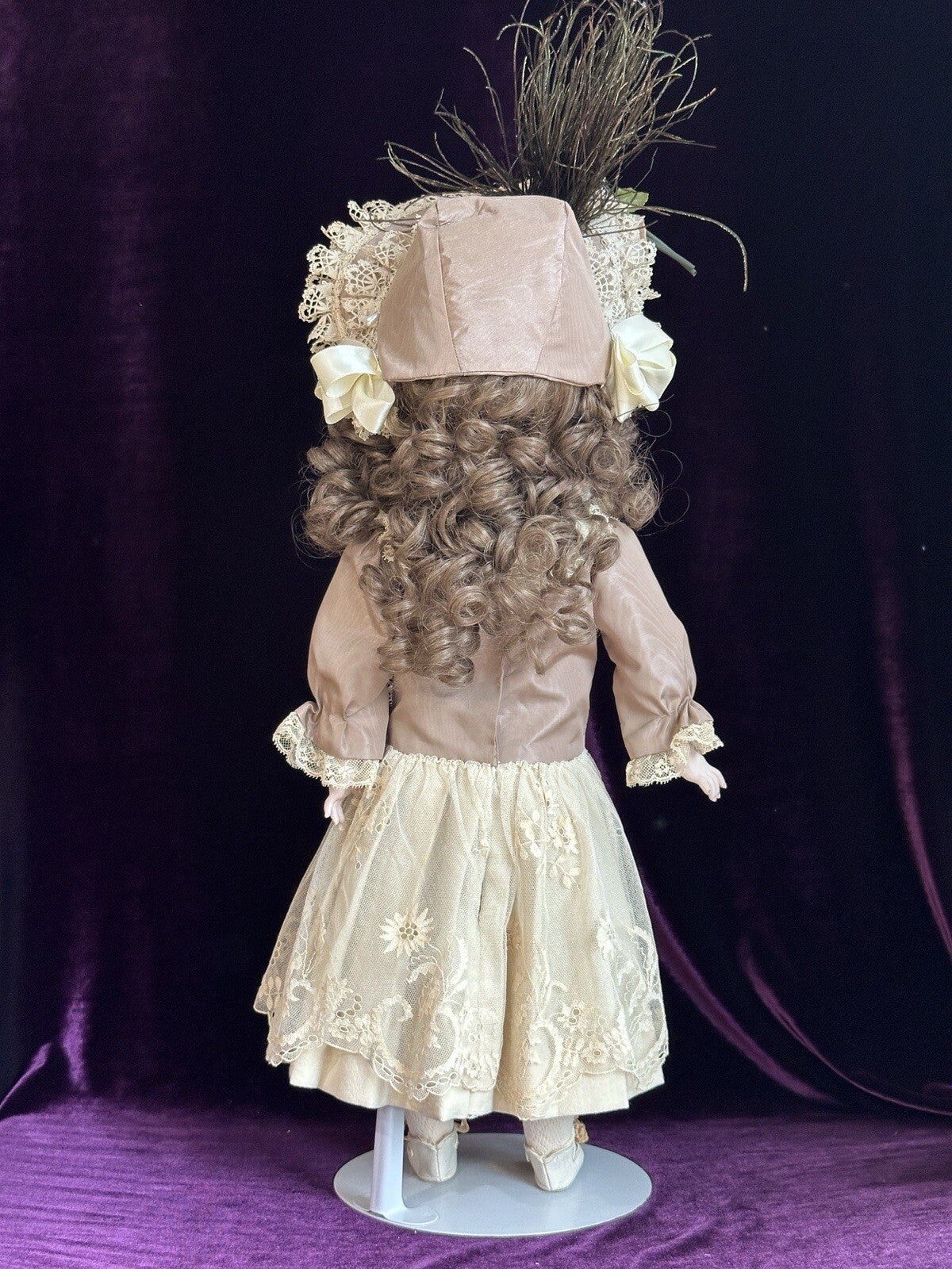 Vintage All Porcelain 20” Reproduction of Antique French Andre Thuillier Doll