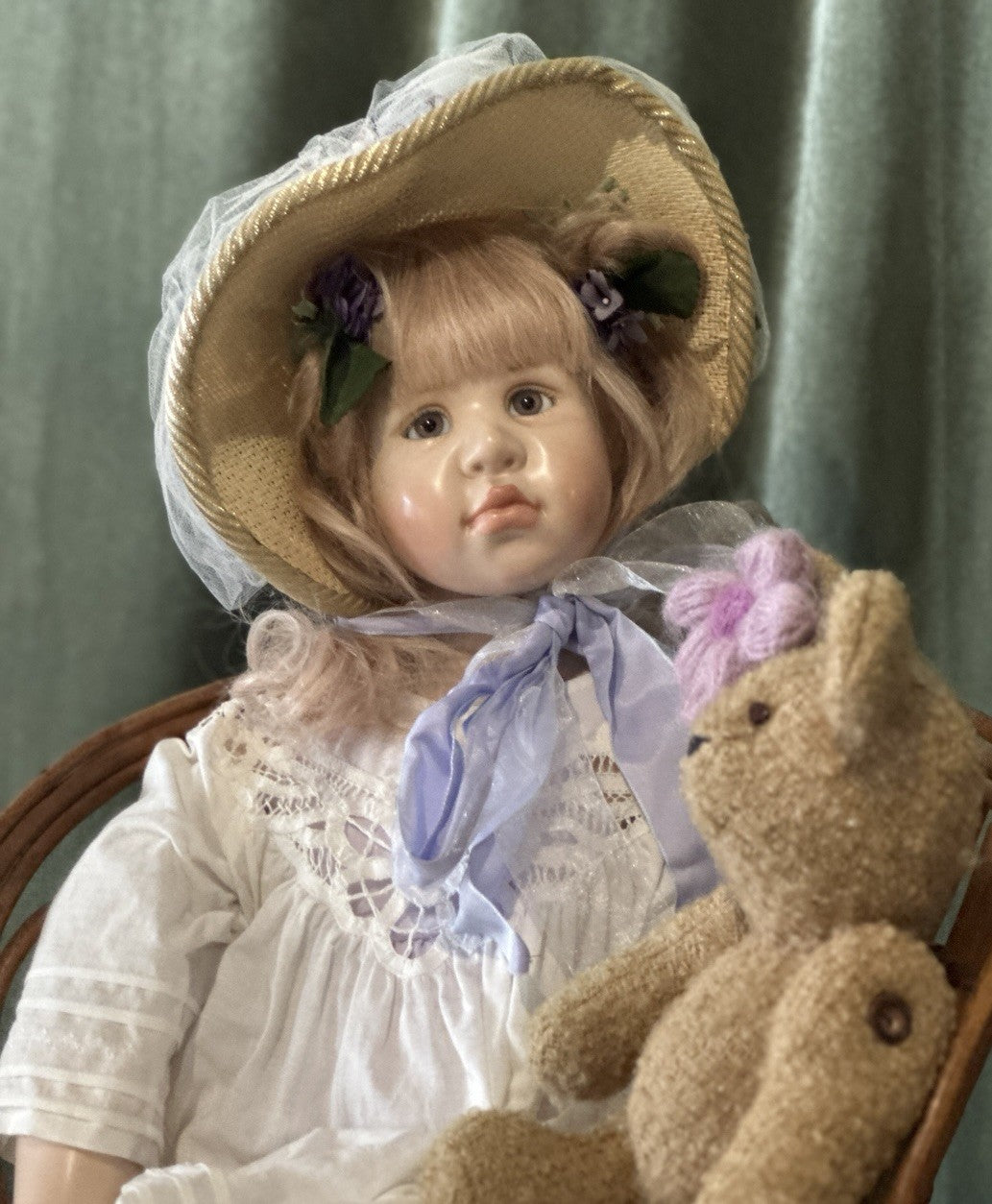 Collectible Artist Susan Krey Baby 29” Doll “Olivia” Wax Over Porcelain LE 35