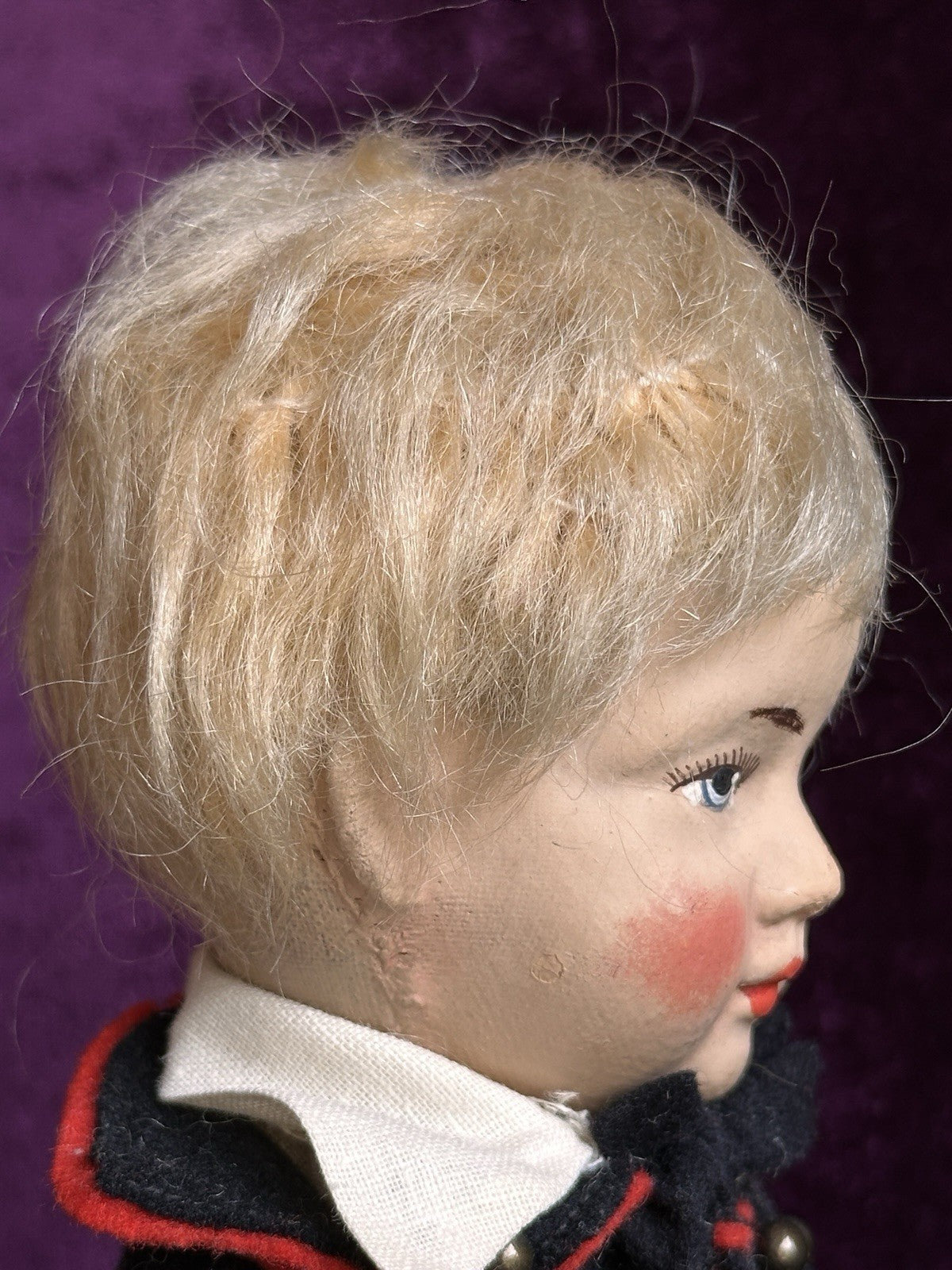 Lot of 2 Antique German 10” Gebruder Bing Cloth Boy and Girl Dolls