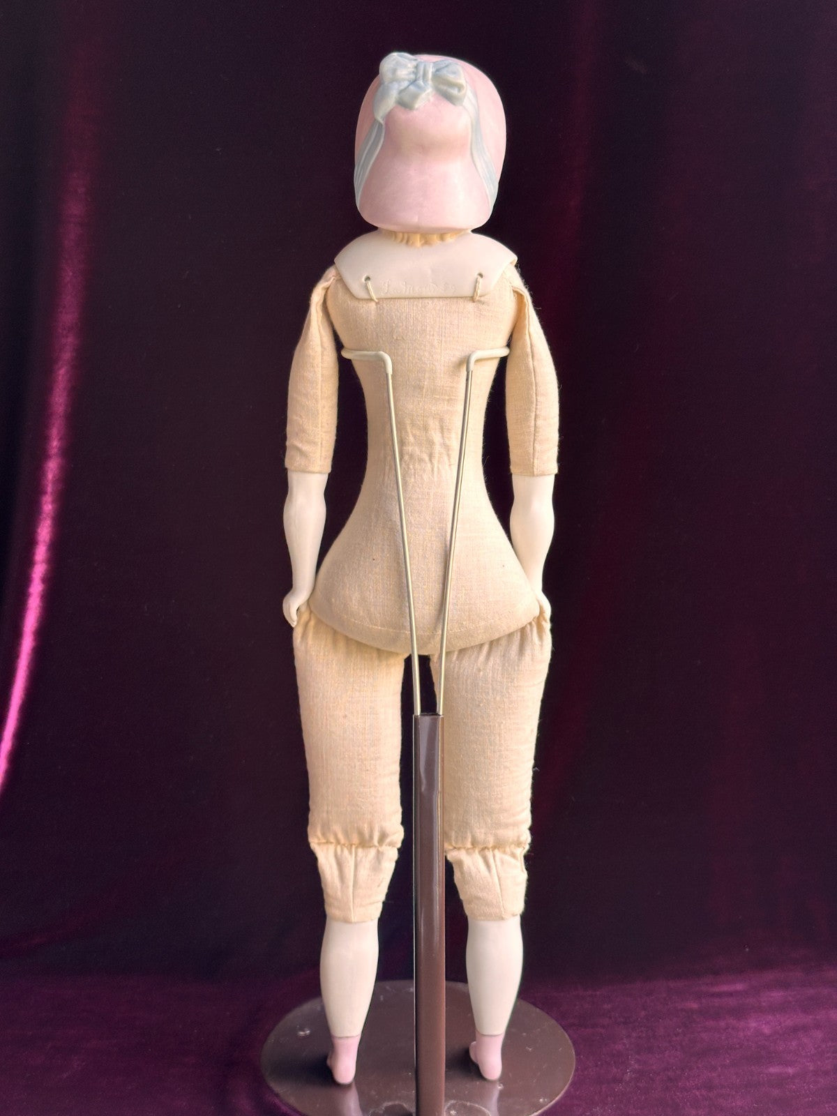 Vintage '59 21" Reproduction of Antique German Hertwig Parian Bonnet China Doll