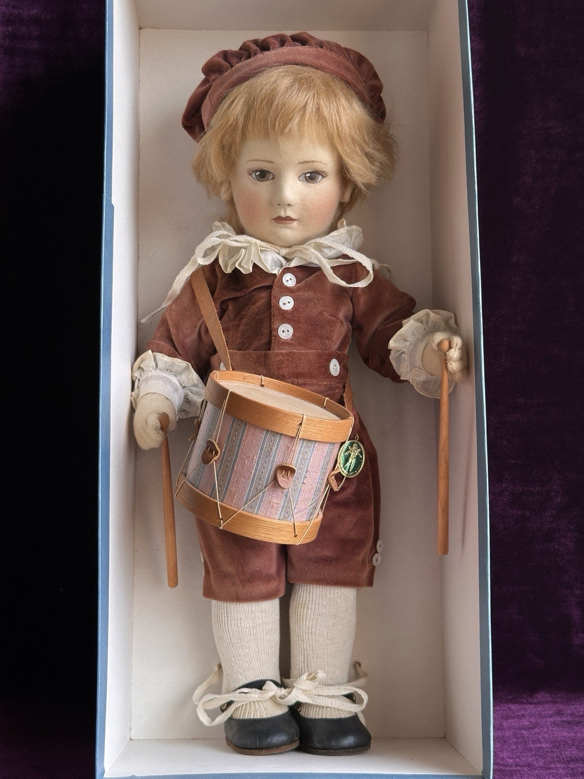 Collectible 17” John Wright Edward and his Rum-a-tum Drum Cloth Felt Doll LE 150