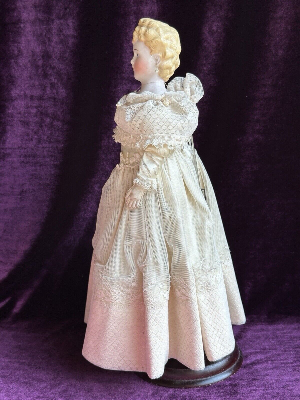 Rare Antique German 15” Parian China Bisque Shoulder Head Fashion Doll