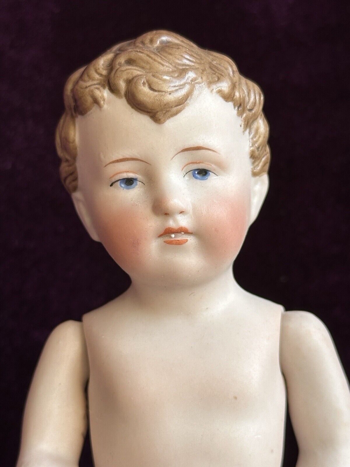 Antique German 7” Kestner 165 All Bisque Mignonette Boy Doll