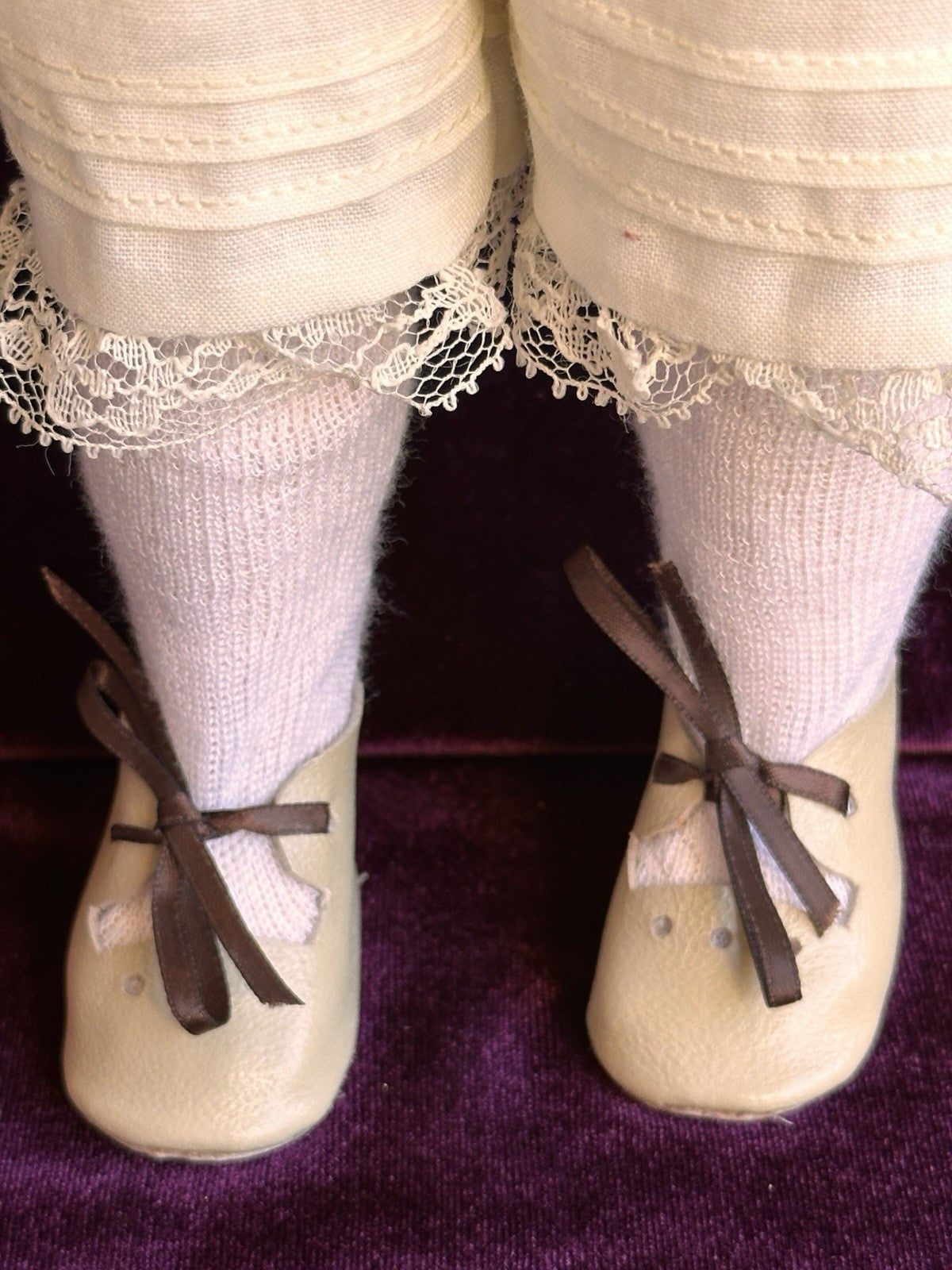 Vintage 17” Porcelain Compo Reproduction of Antique French Jumeau Triste Doll