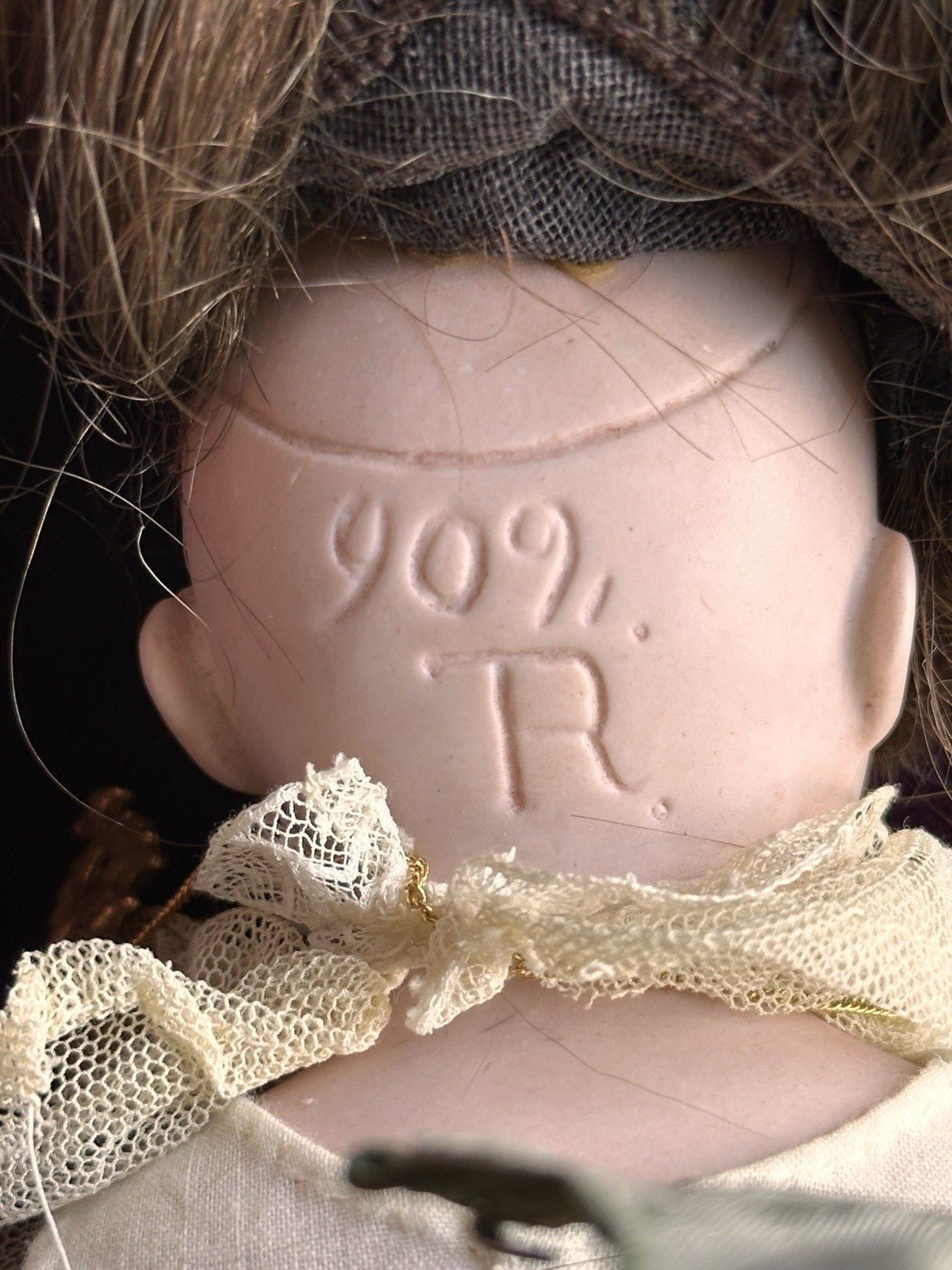 Unidentified 13” Antique French/German 902 or 909 Solid Bisque Head Fashion Doll