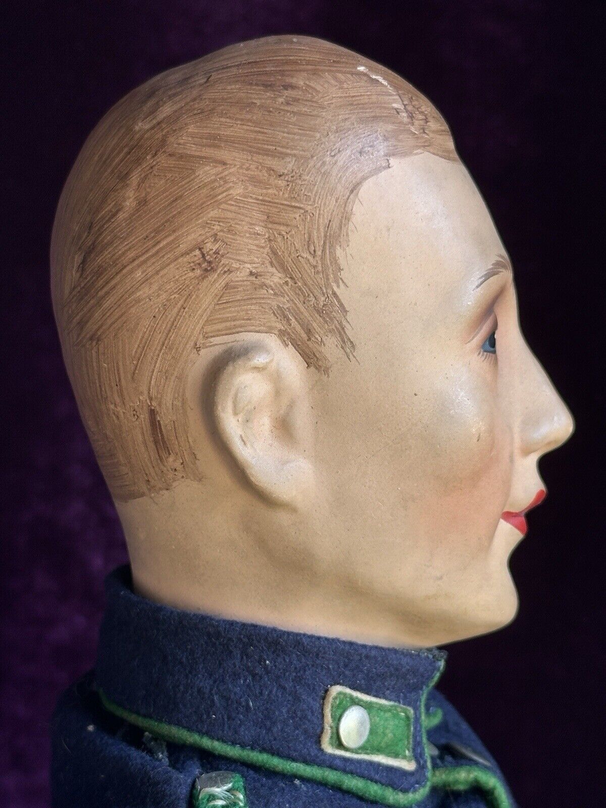 Unidentified Antique 20” French (?) Composition (?) Cloth Military Soldier Doll