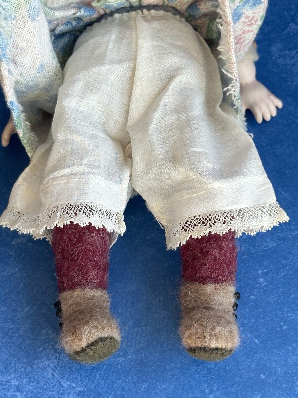 2 OOAK Antique German Parian Bisque Head Dolls Artist Redesign Felted Bodies