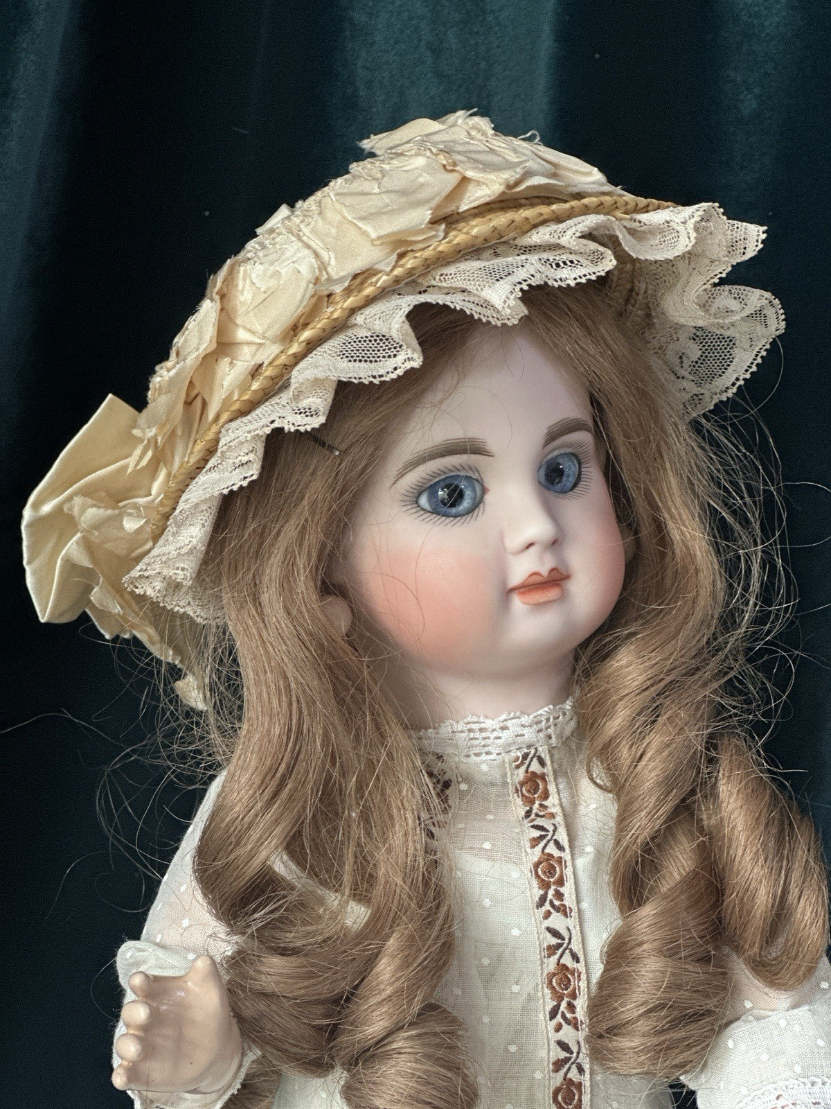 Reproduction of Antique French Bebe Tete Dep 18” Doll By Opal Butler