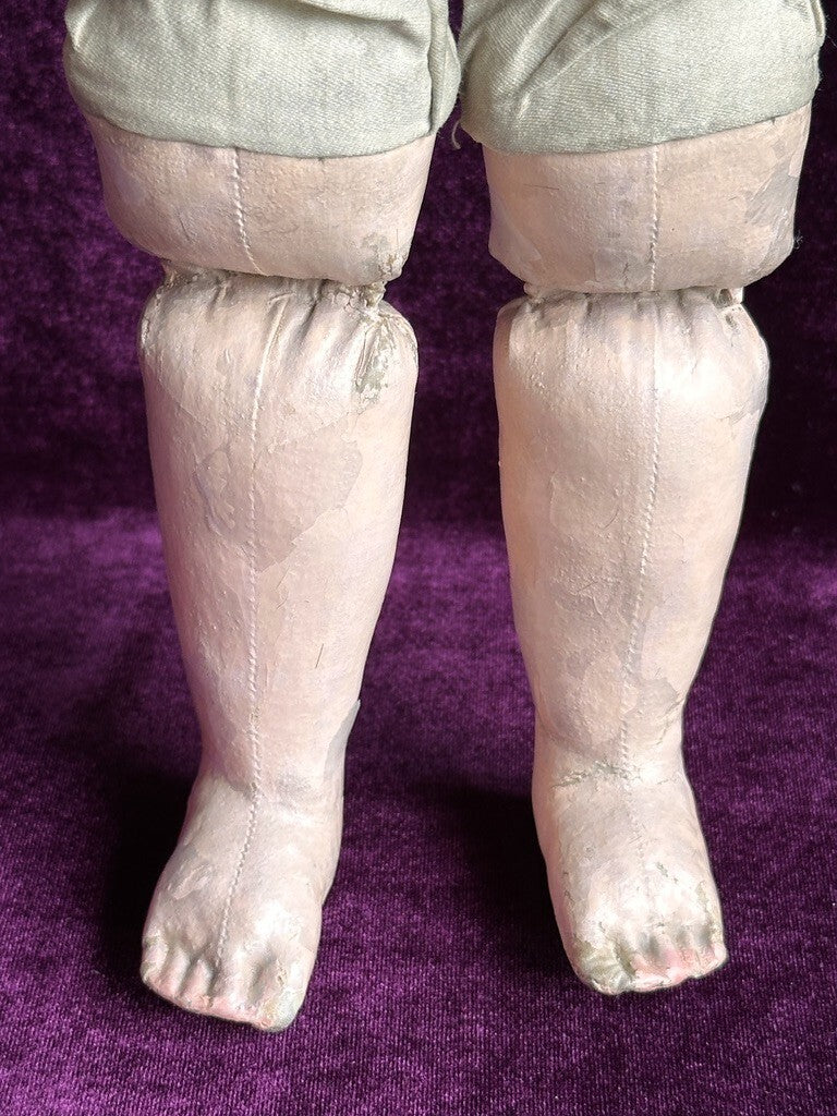 Antique American 20” Martha Chase Oil Painted Cloth Baby Doll